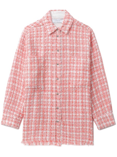  Iro Plaid-check Tweed Shirt - Pink 