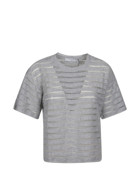  Iro Sheer Striped T-shirt - Grey 