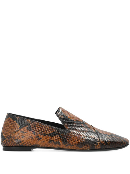  Iro Snakes-print Loafers - Brown 