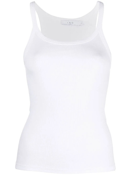  Iro Spaghetti-straps Cotton Top - White 
