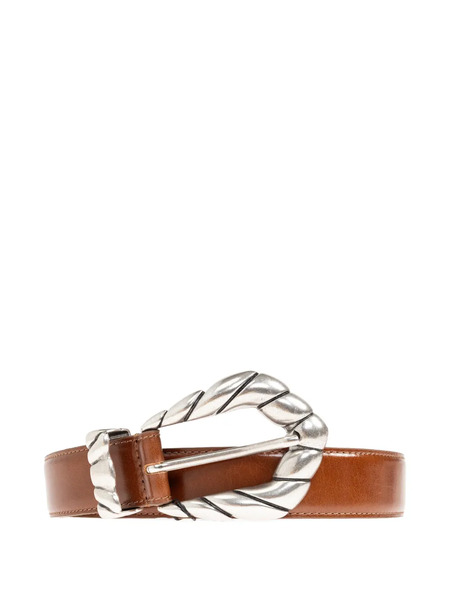  Iro Twisted-buckle Leather Belt - Brown 