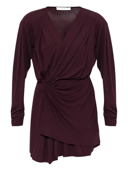  Iro Twisted V-neck Mini Dress - Red 
