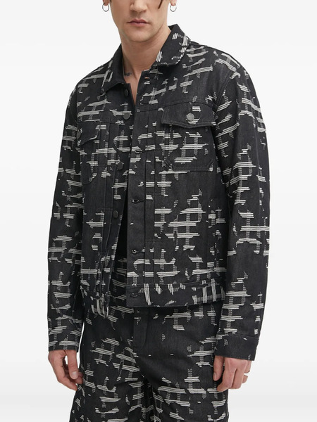  Iro Yanis Patterned Shirt Jacket - Black 