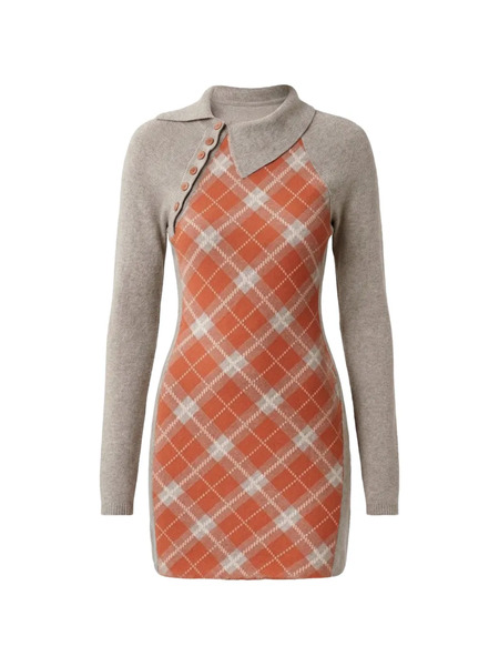  Isa Boulder Argyle-pattern Dress - Grey 