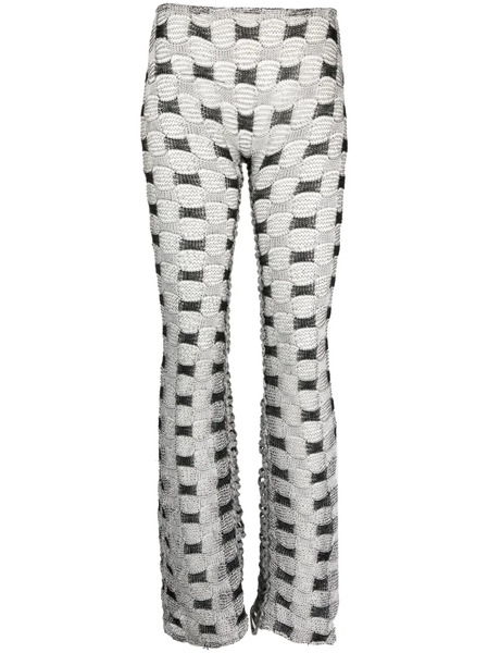  Isa Boulder Check-pattern Knit Trousers - White 