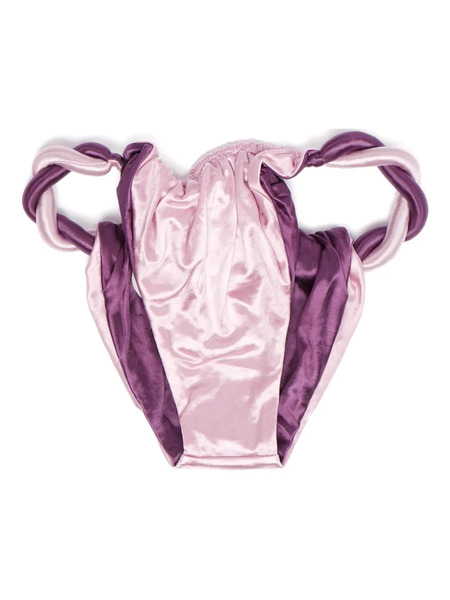  Isa Boulder Chunky Rope Reversible Bikini Bottoms - Pink 