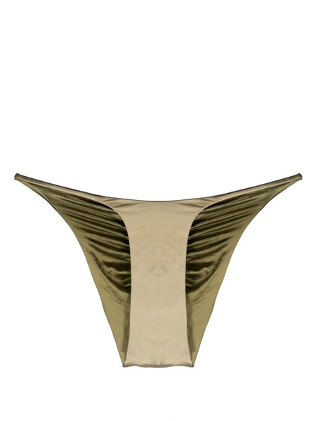  Isa Boulder Gathered-detail Bikini Bottoms - Gold 