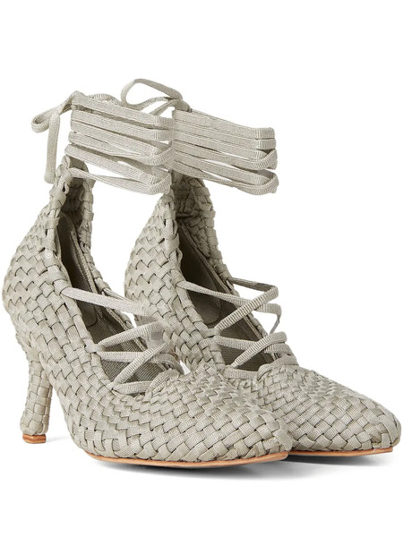  Isa Boulder Leather Pumps - Silver 