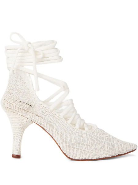  Isa Boulder Leather Pumps - White 