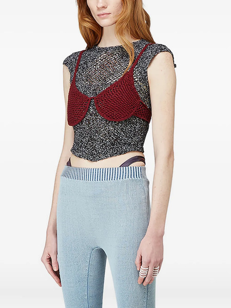  Isa Boulder Open-back Knitted Tank Top - Black 