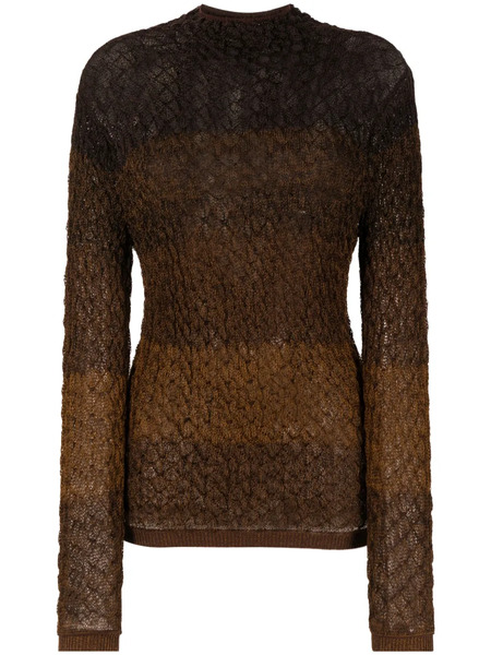 Isa Boulder Shirred-effect Striped Jumper - Brown 