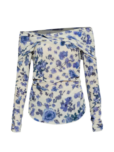  Isabel Marant Danka Floral Off-shoulder Top - Neutrals 