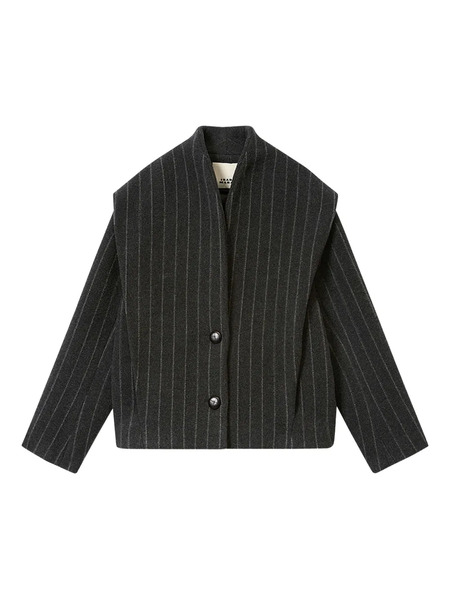  Isabel Marant Dyogo Pinstripe Button Jacket - Grey 