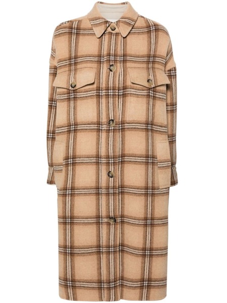  Isabel Marant Fontizia Checked Midi Coat - Neutrals 