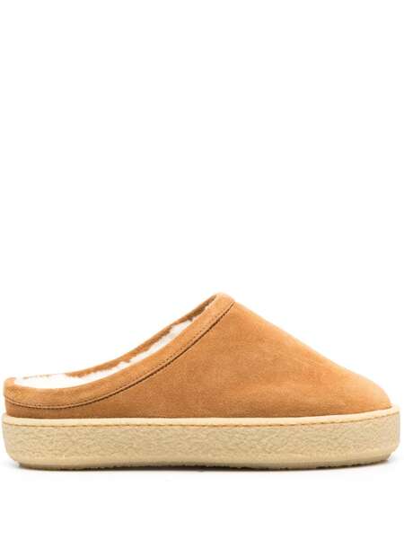  Isabel Marant Fozee Suede Flatform Mules - Brown 
