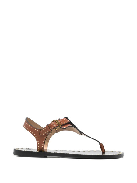  Isabel Marant Joonya Studded Flat Sandals - Brown 