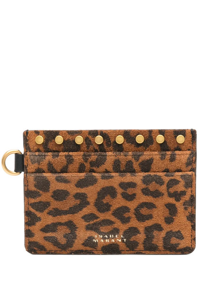  Isabel Marant Leopard-print Card Holder - Brown 