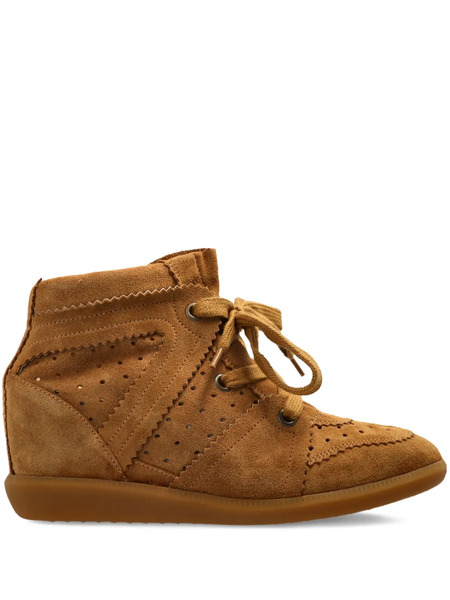  Isabel Marant Perforated Wedge Ankle Boots - Brown 