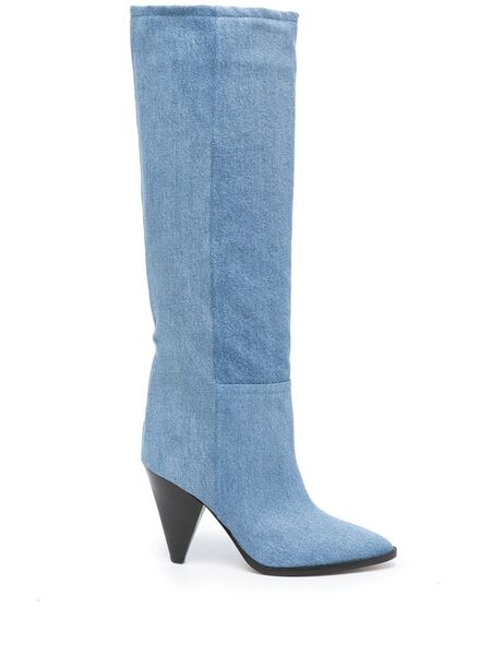  Isabel Marant Ririo Denim 80mm Boots - Blue 