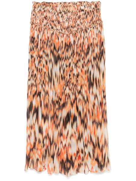  Isabel Marant Rolande Patterned Maxi Skirt - Orange 
