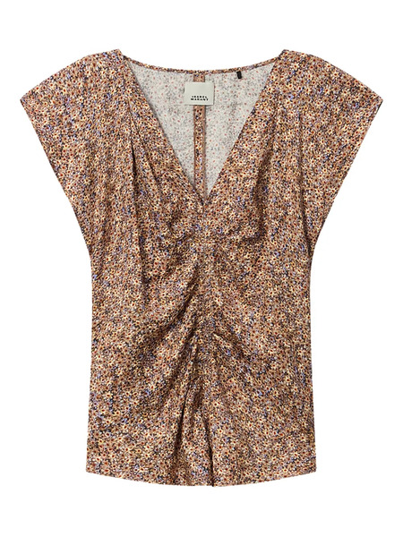  Isabel Marant Ruffled Lonea Top - Brown 