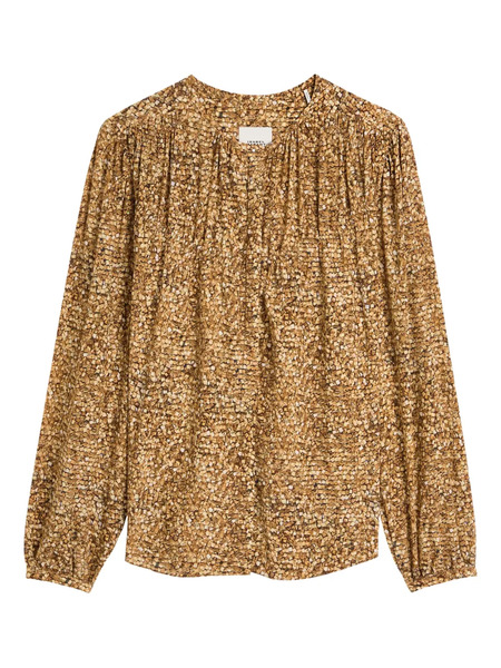  Isabel Marant Sally Long-sleeve Printed Blouse - Brown 
