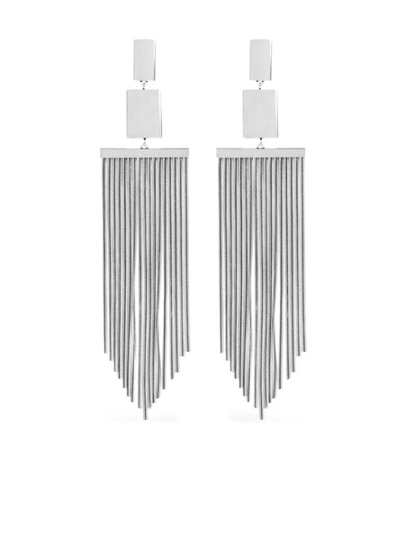  Isabel Marant Square Fringe Earrings - Silver 