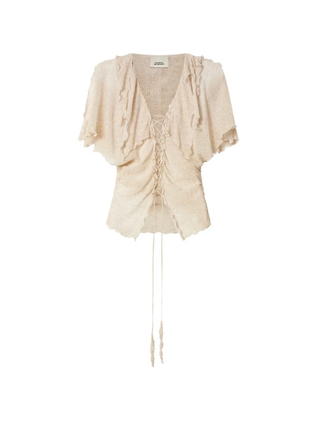  Isabel Marant Thanais Ruffled Blouse - Neutrals 