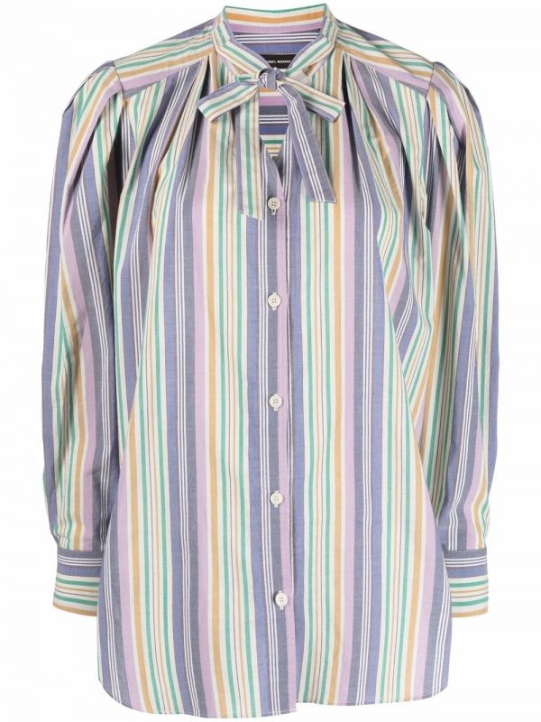  Isabel Marant Tiverna Striped Blouse - Purple 