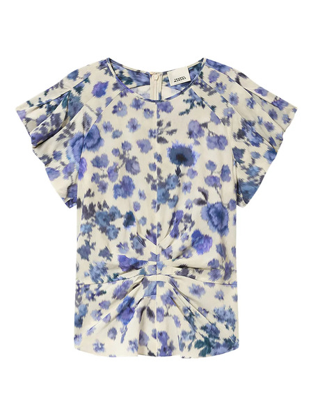  Isabel Marant Tullya Knotted Floral Top - Neutrals 