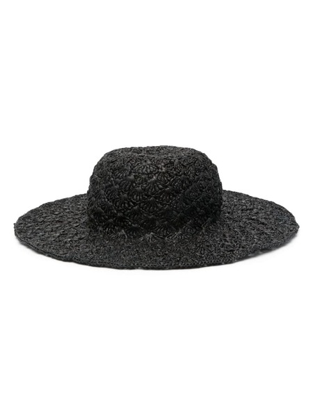  Isabel Marant Tulum Woven Raffia Sun Hat - Black 