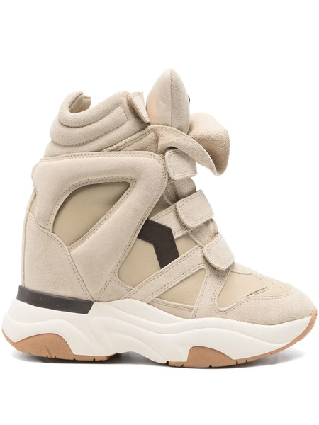  Isabel Marant Wedge-sole Strap Sneakers - Neutrals 