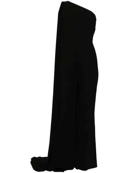  Isabel Sanchis Cape-insert One-shoulder Jumpsuit - Black 