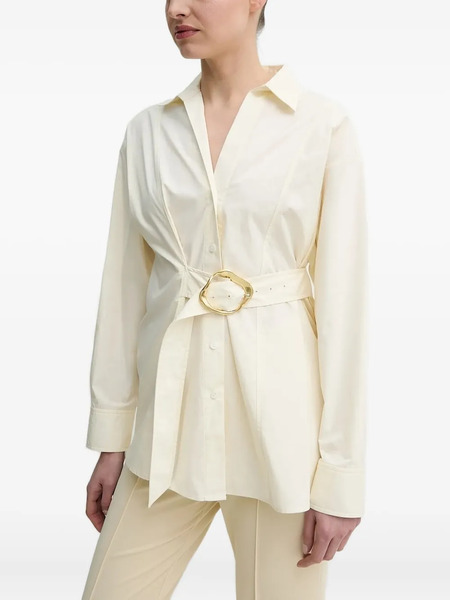  Isabelle Blanche Belted Shirt Dress - Neutrals 