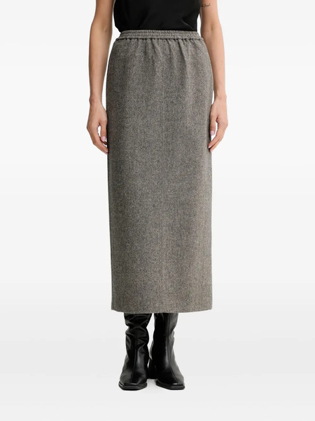  Isabelle Blanche Herringbone Elasticated-waist Maxi Skirt - Grey 