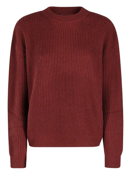  Isabelle Blanche Leather-patch Ribbed Sweater - Red 