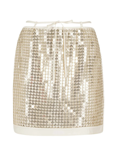  Isabelle Blanche Sequinned Mini Skirt - Gold 