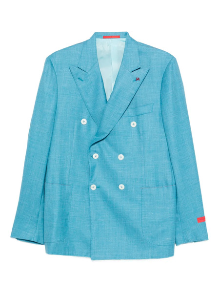  Isaia Double-breasted Blazer - Blue 