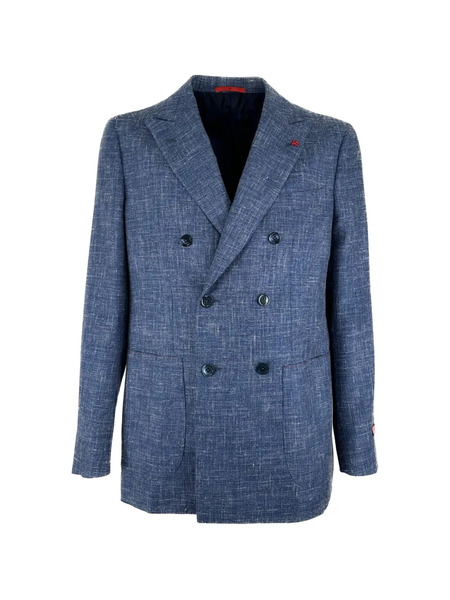  Isaia Double-breasted Jacket - Blue 