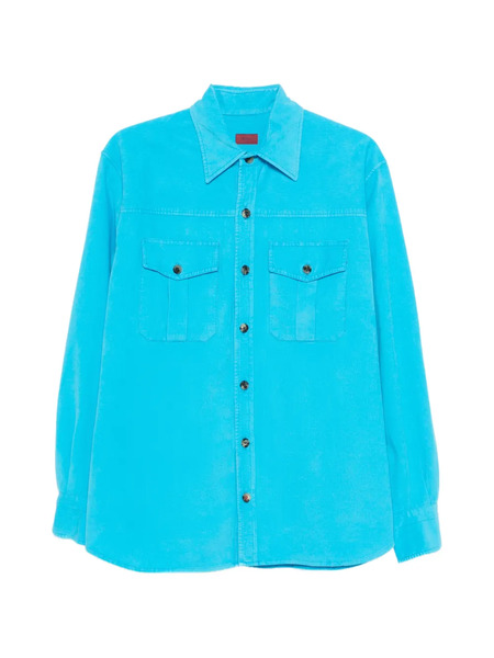  Isaia Flap-pocket Shirt - Blue 