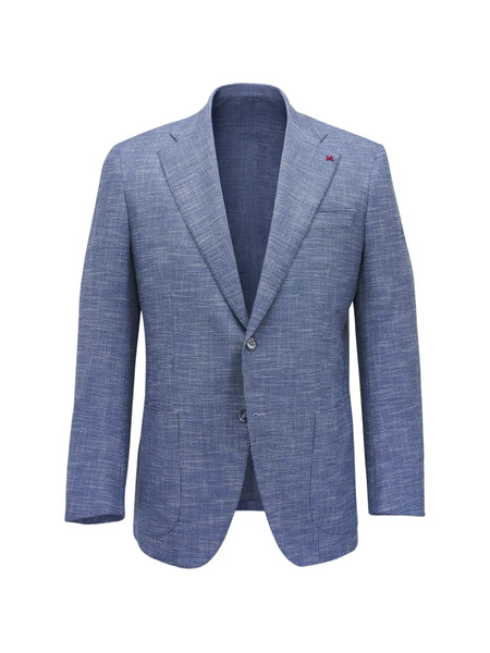  Isaia Textured Patch-pocket Blazer - Blue 