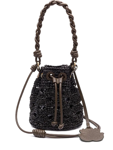  Isla Braided-handle Crochet Mini Bag - Black 