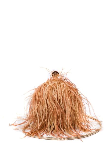  Isla Lily Feathered Shoulder Bag - Neutrals 