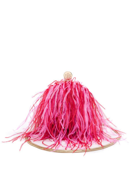  Isla Lily Feathered Shoulder Bag - Pink 