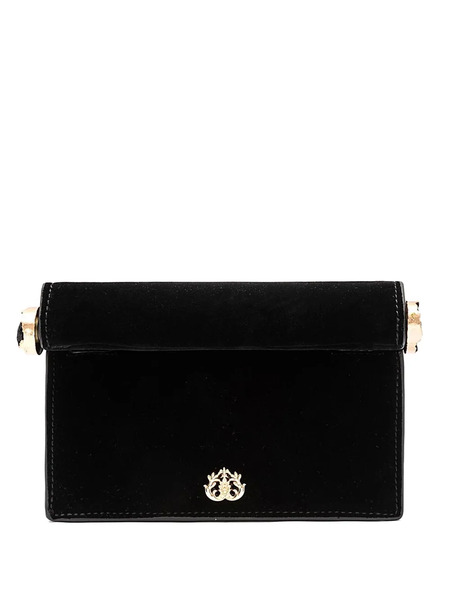  Isla Roll Suede Clutch Bag - Black 