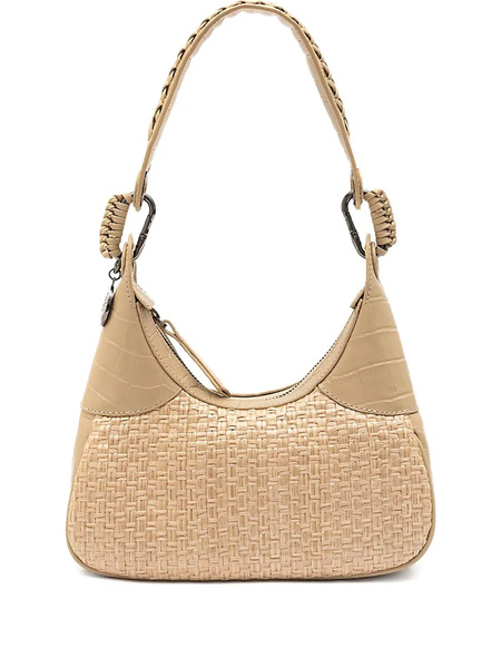  Isla Woven Embossed Shoulder Bag - Neutrals 