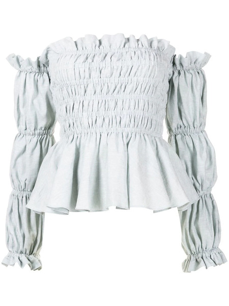  Isolda Daphne Off-shoulder Blouse - Blue 