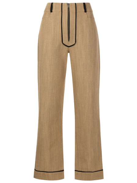  Isolda Susan Fine-check Cropped Trousers - Brown 