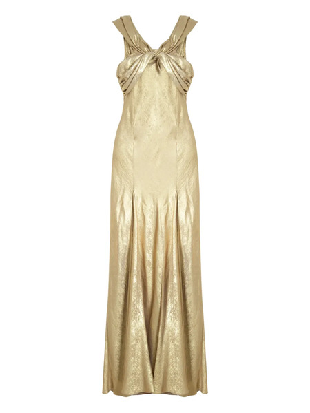  Isolda Twisted Open-back Maxi Dress - Gold 