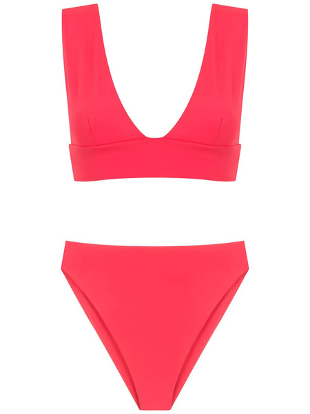  Isolda Vermelho High-waisted Bikini Set - Red 